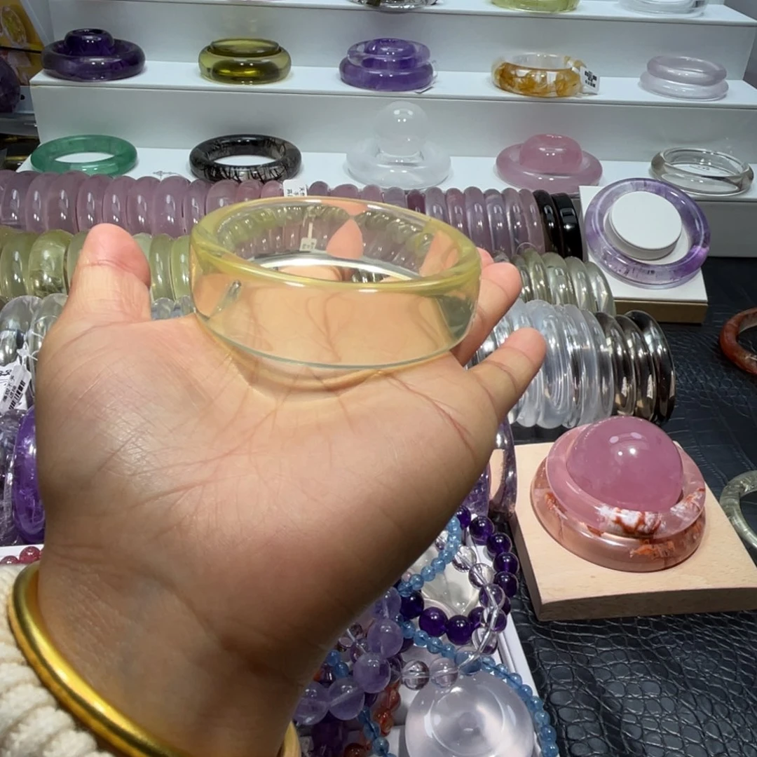 水晶手镯53.6圈口11号未镶嵌