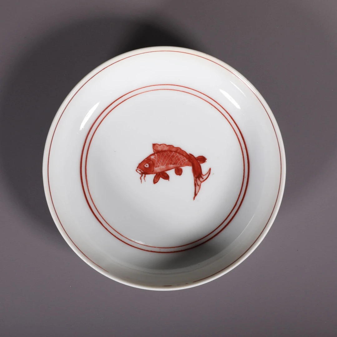 LOT051007 明正德 五彩鱼纹盘