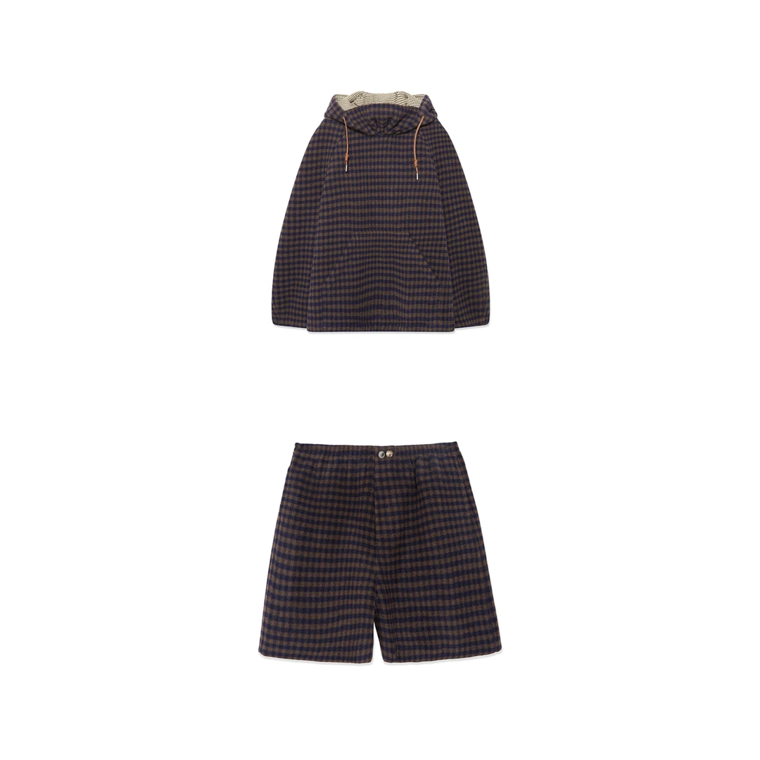 IMMI 格纹连帽套头卫衣/格纹羊绒呢短裤  DSC买手店 DY5I01040/41
