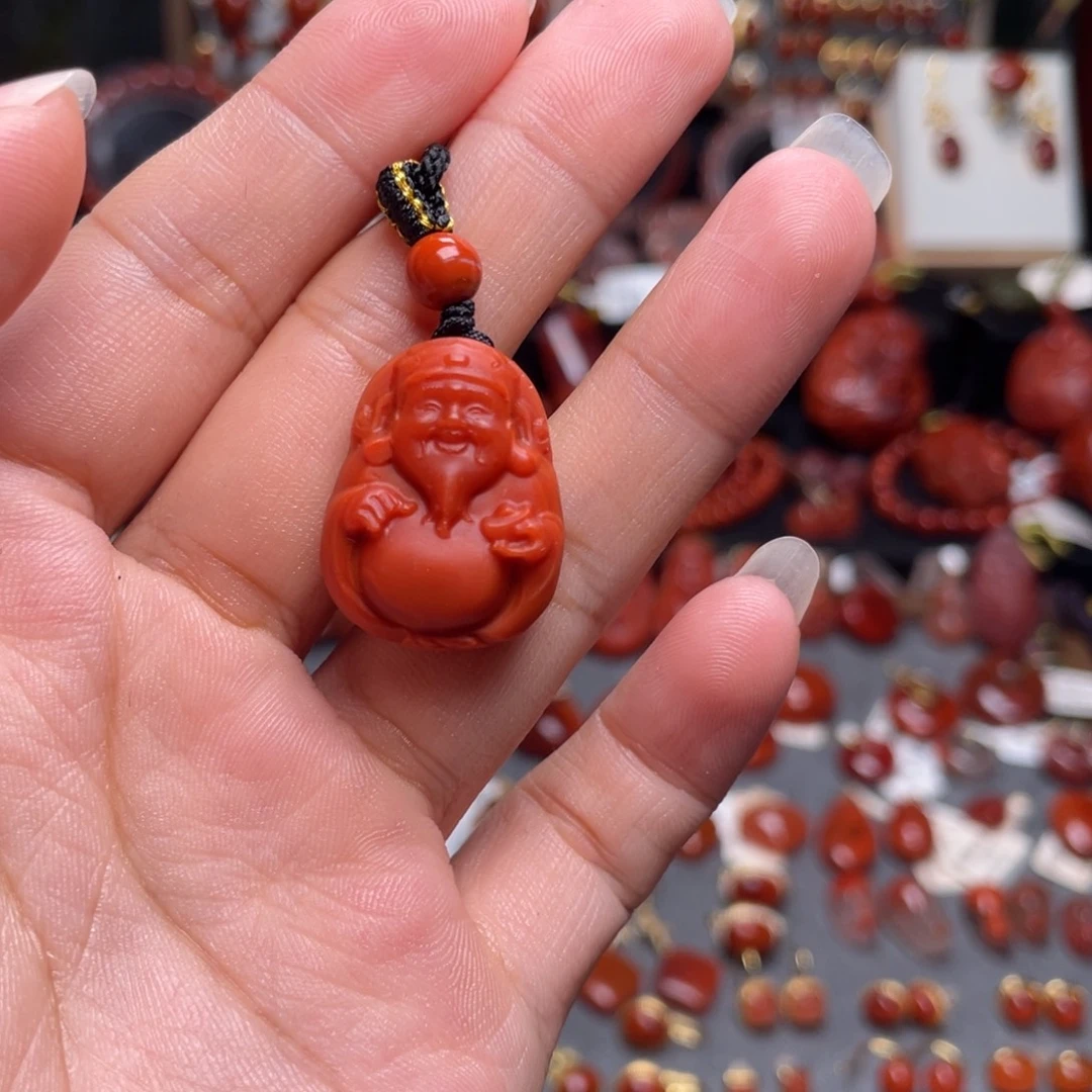 南红玛瑙未镶嵌财神爷