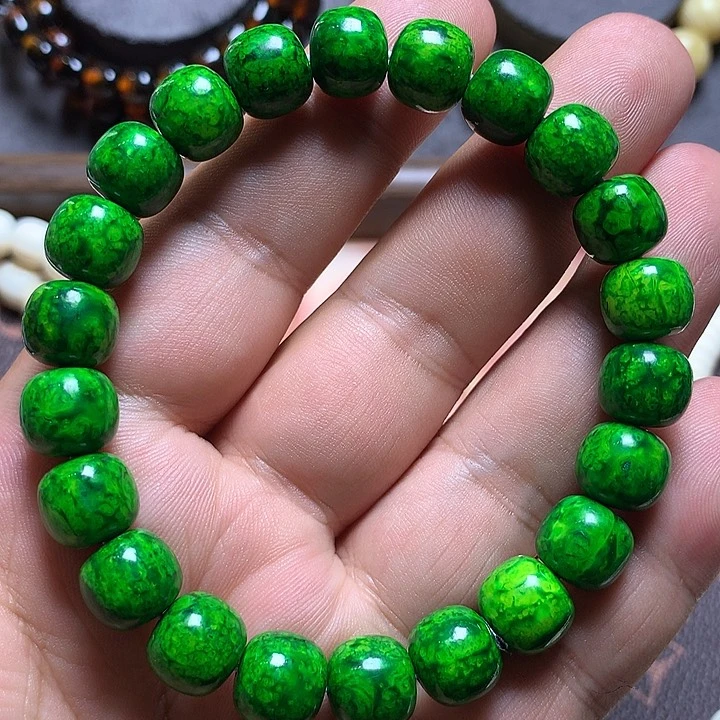 橄榄核手串/手链猛犸牙虬虬26克绿脑