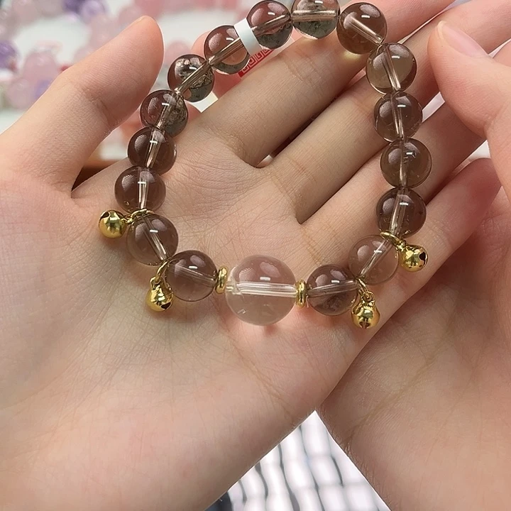 水晶未镶嵌手链10mm茶晶设计款
