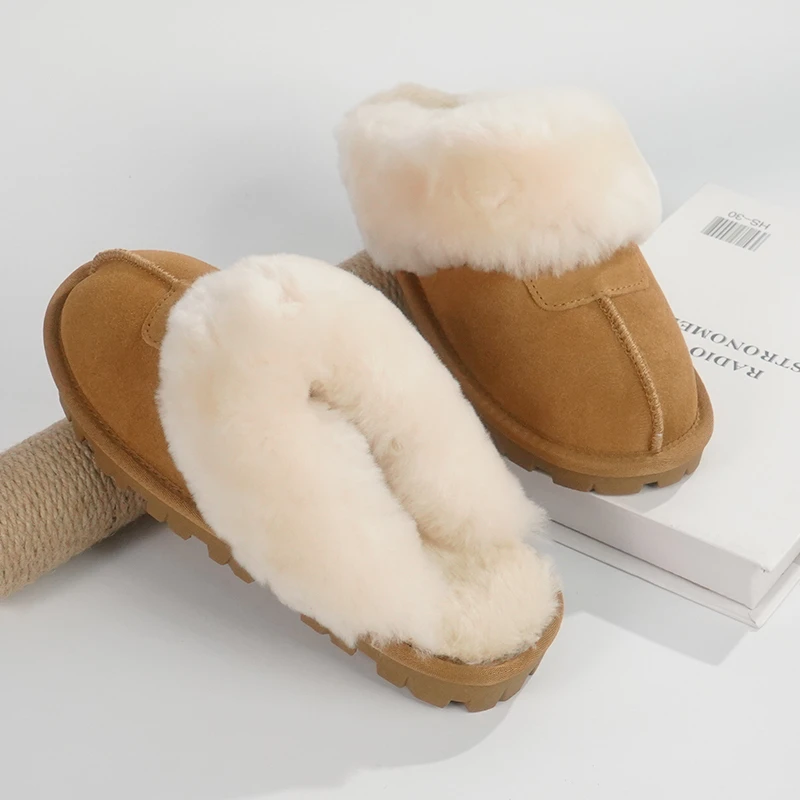 星拖舒适羊毛女款雪地靴时尚百搭高档真皮冬季保暖加厚休闲