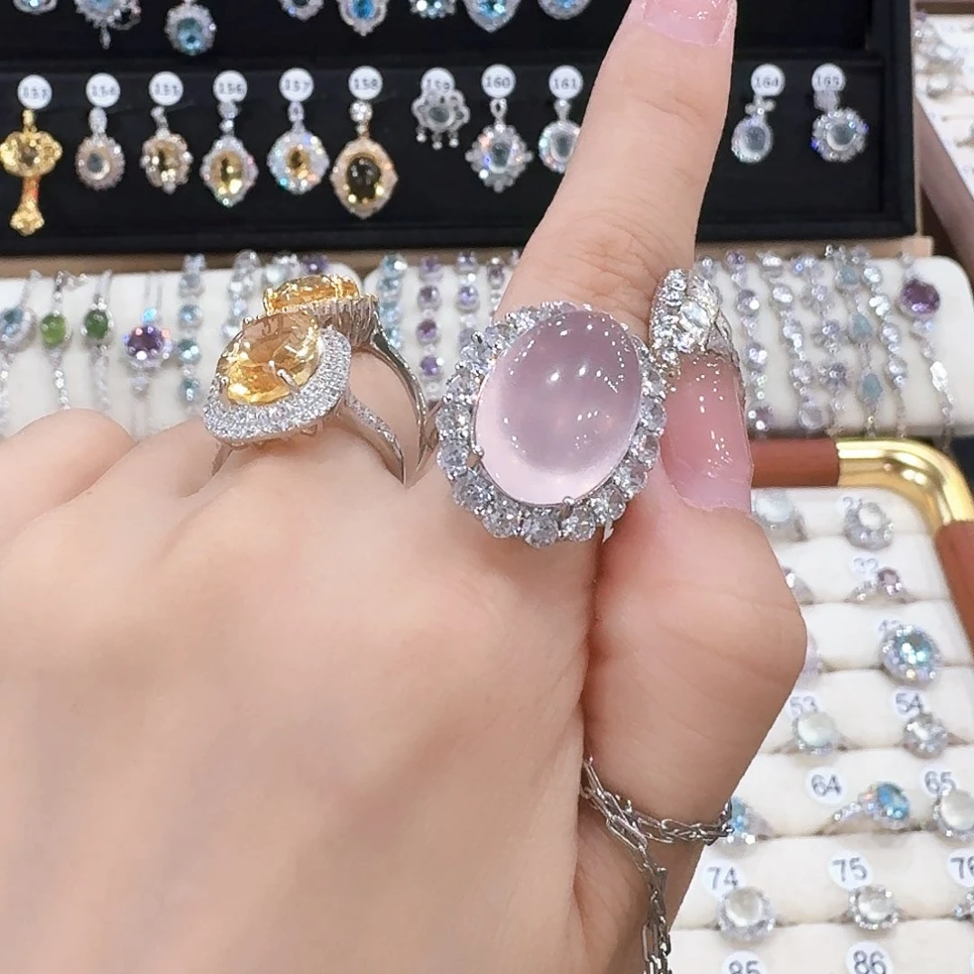 息***宁芙蓉石戒指银S925镶嵌