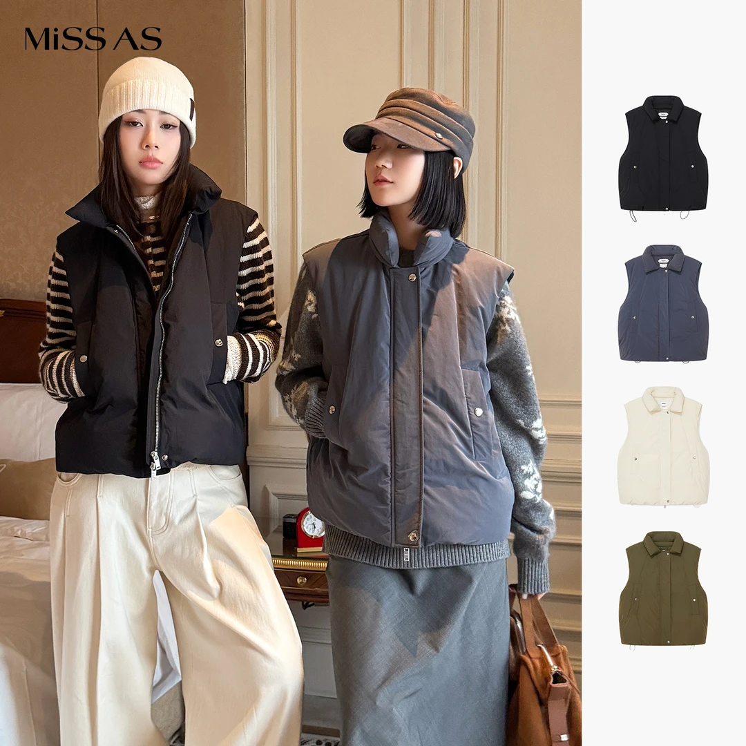 【IMMI】休闲百搭小众设计布面马甲女款羽绒外套时尚保暖25秋冬新品