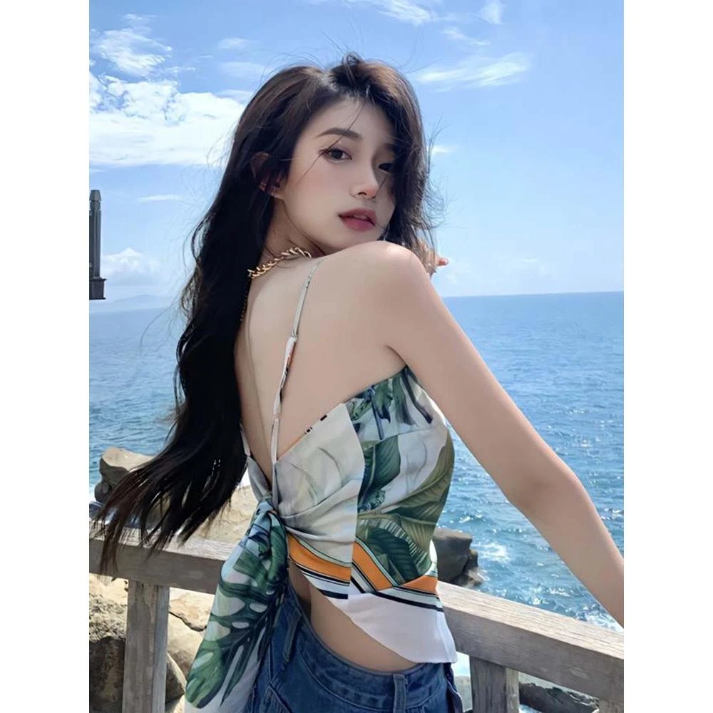 多巴胺抹胸肚兜吊带小背心女夏泰国旅游海边外穿泰式甜辣jazz上衣