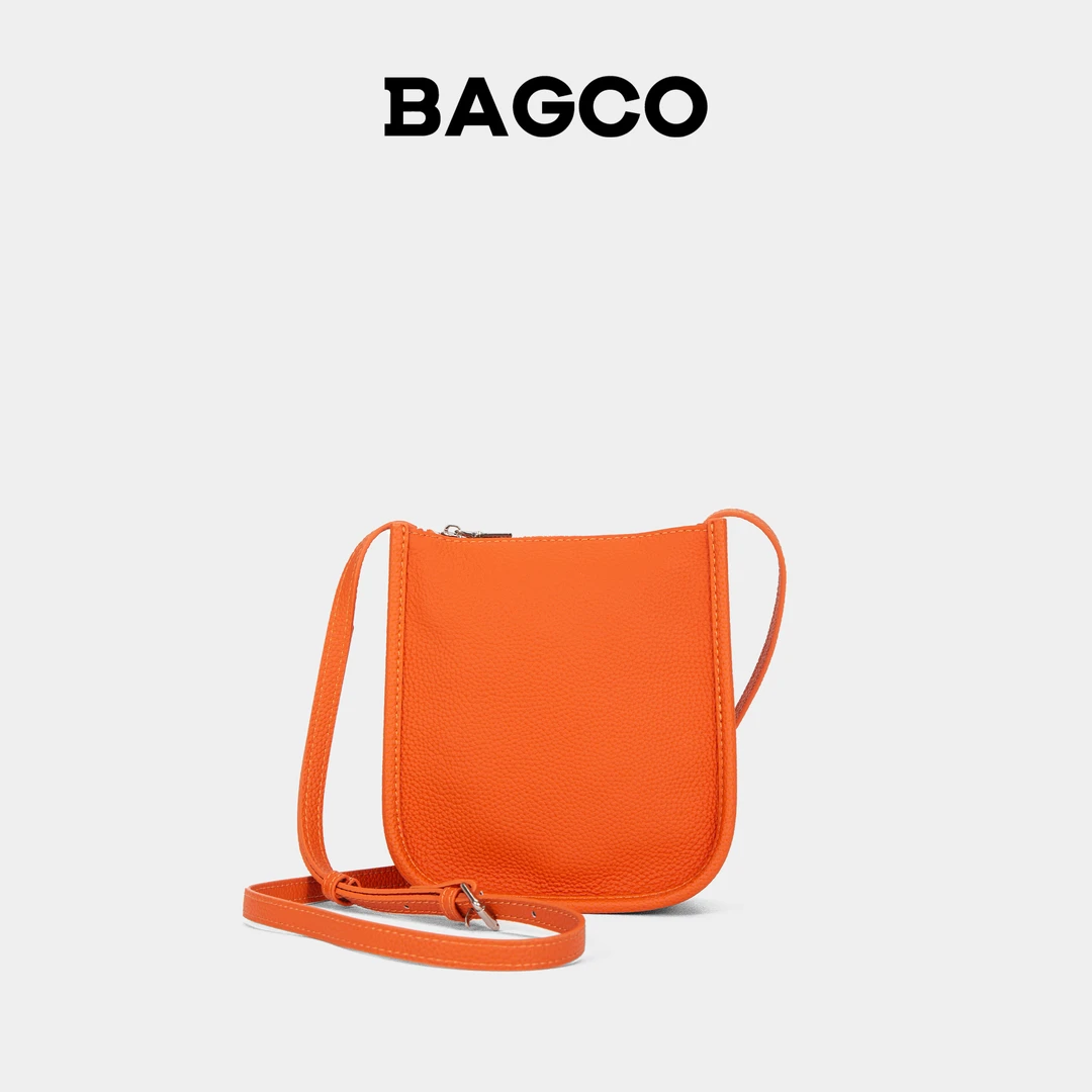 BAGCO“显眼包”马卡龙色头层牛皮斜挎手机包