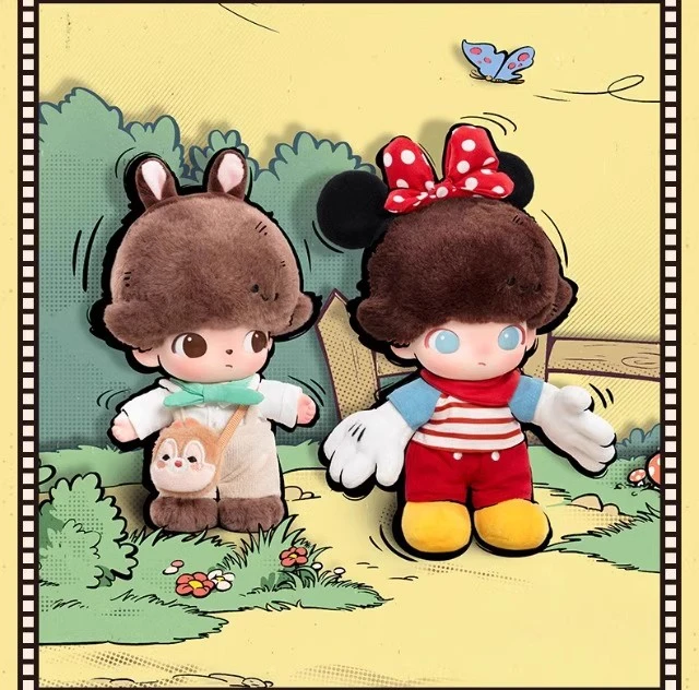 DIMOO迪士尼系列搪胶毛绒钥匙圈盲盒手办米奇挂件