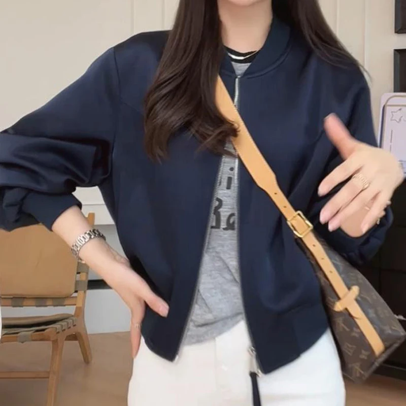 2025春秋新款减龄棒球服外套女休闲风小众炸街舒适短款开衫上衣