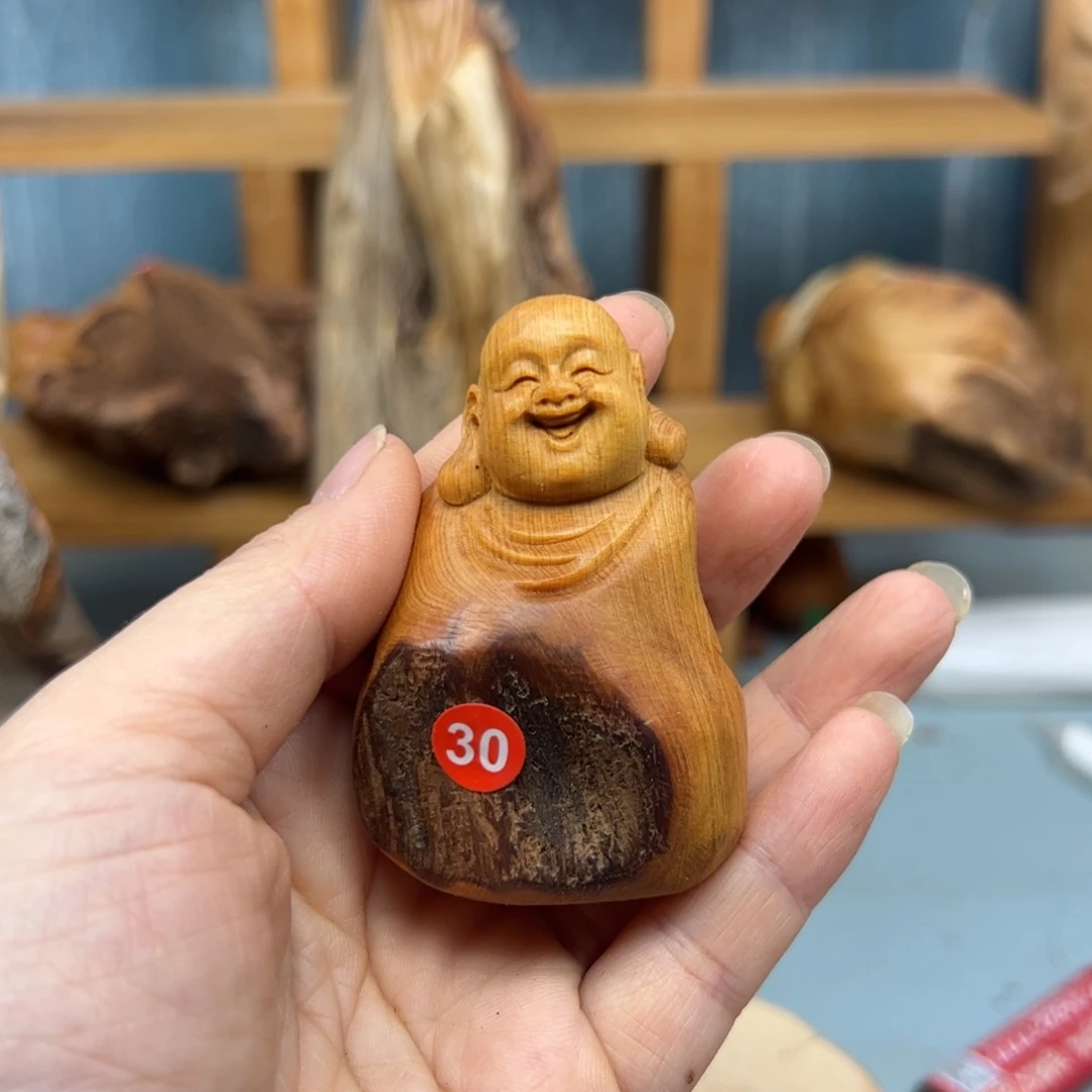 如***形木崖柏木摆件手把件