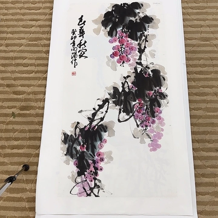 国画花鸟的翅膀是白色和