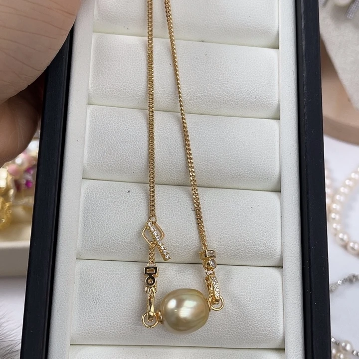 海水珍珠银S925镶嵌颈饰