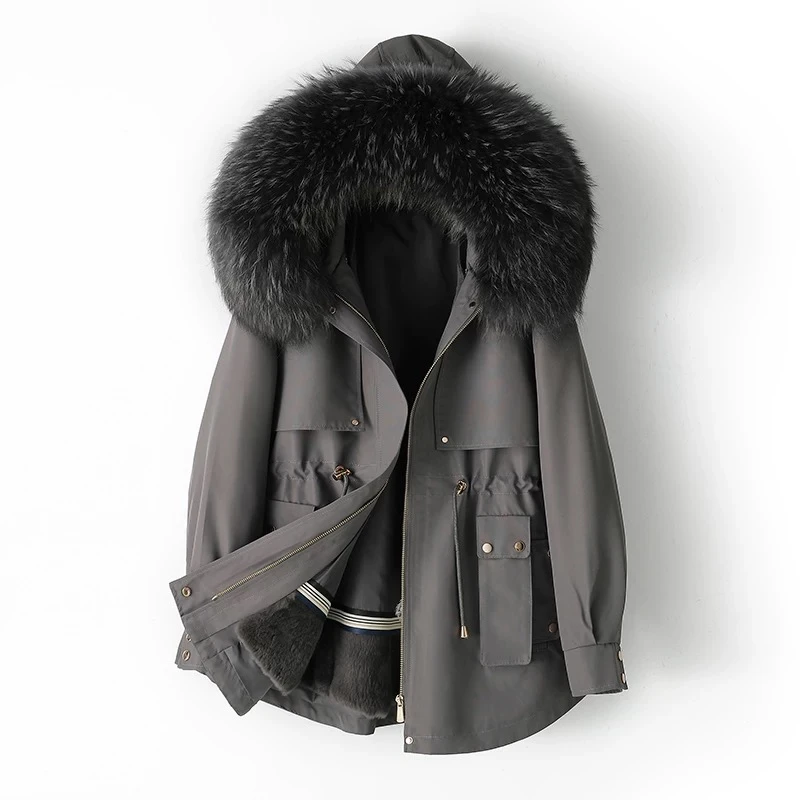 〈纪朵研〉1729中长款冬季短款修身型韩版派克服