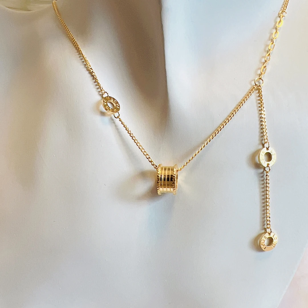 足金999三环圆饼小蛮腰套链ins时尚仙女