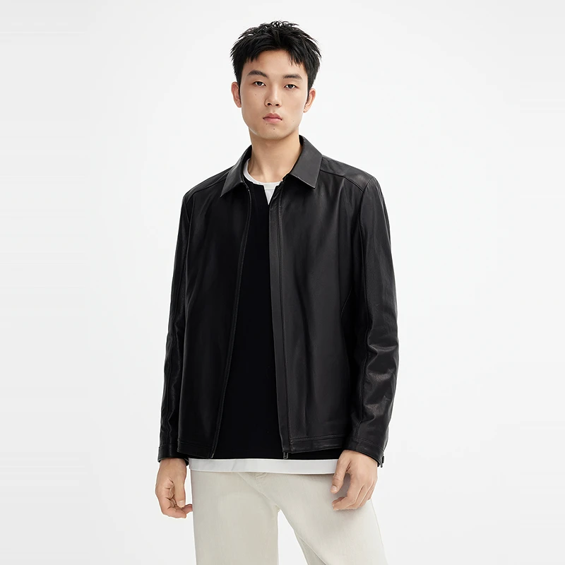 安正男装商场同款25年冬装真皮皮衣ALFD2WP27A