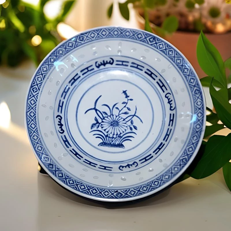 景德镇567老厂瓷高温釉下彩青花玲珑花芯茶配件壶承个人套装茶具