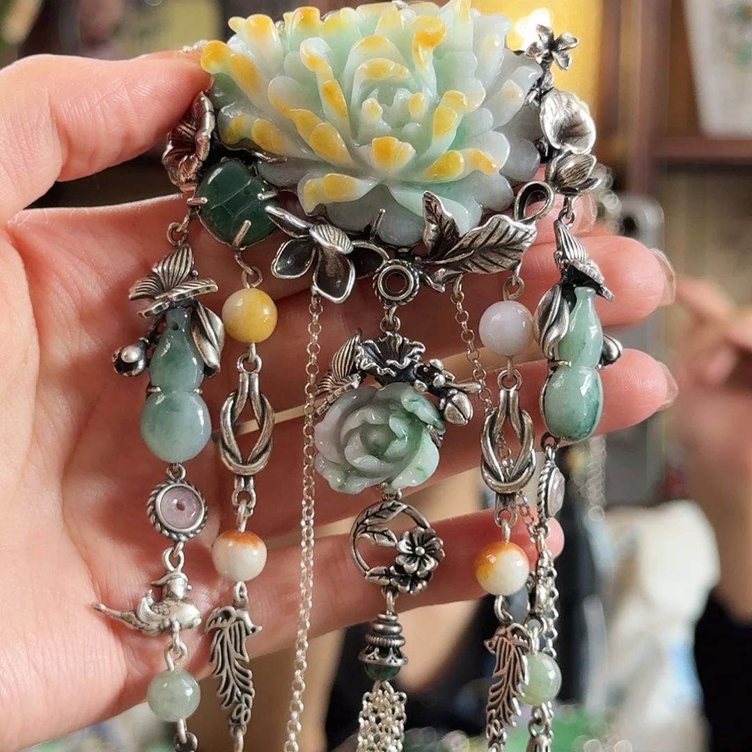 翡翠银S925镶嵌颈饰