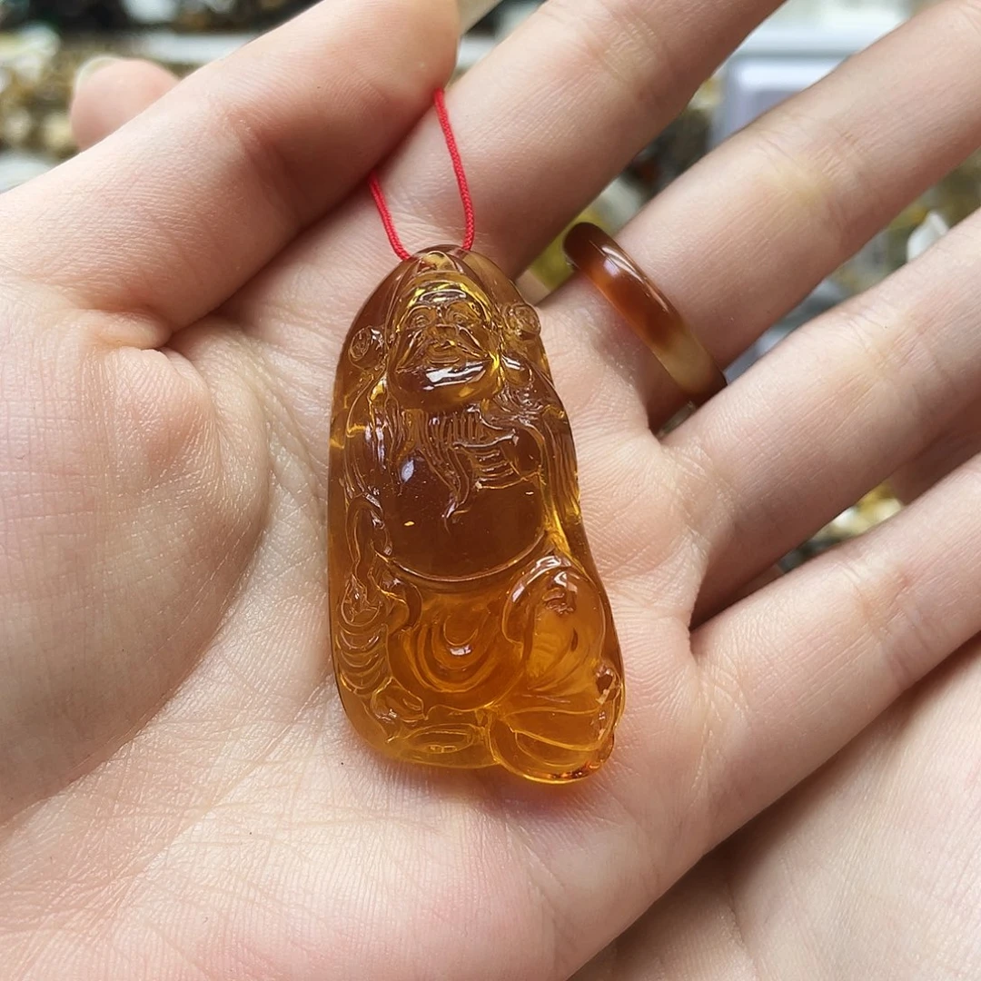 琥珀未镶嵌裸石抚顺琥珀雕刻件金珀
