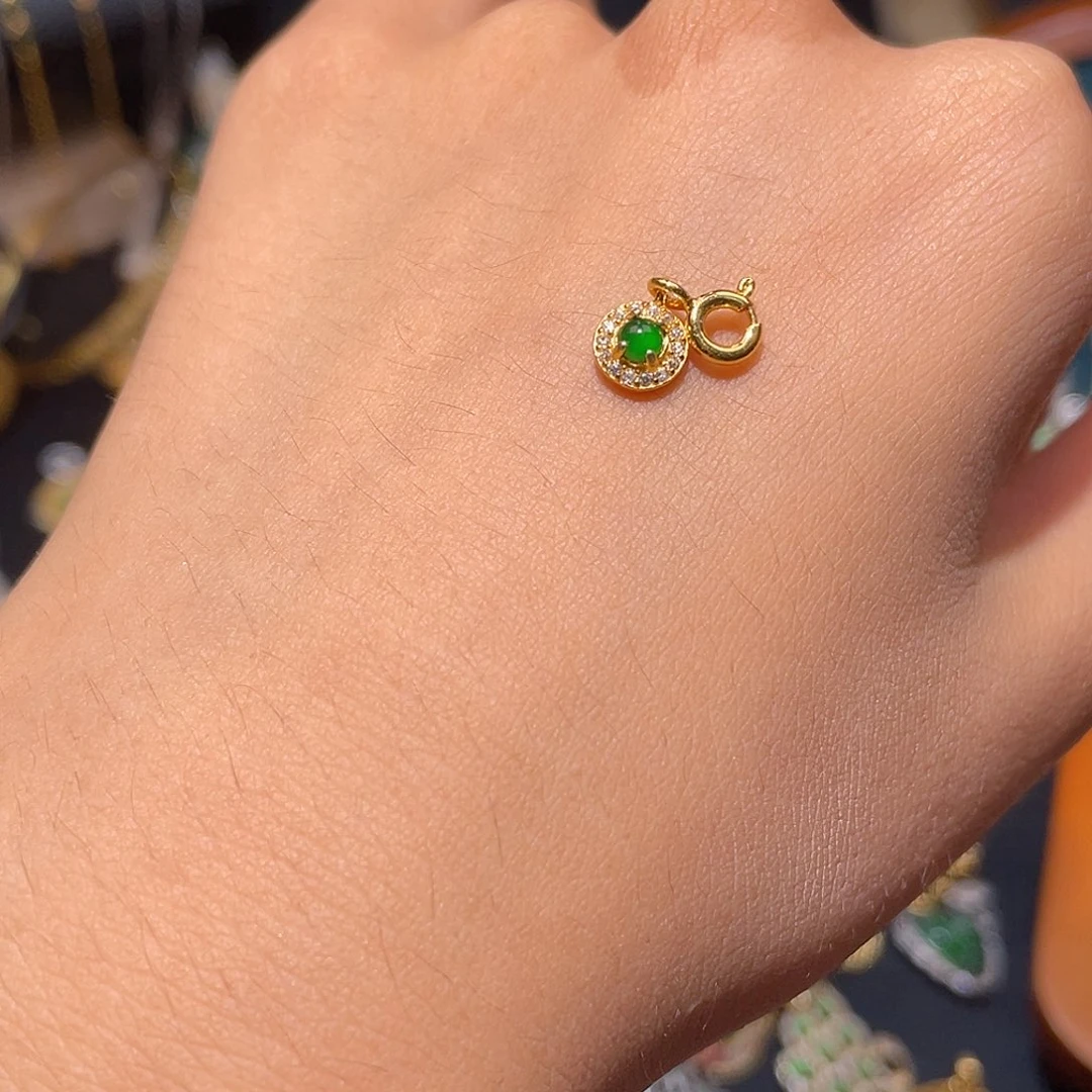 颈饰银S925镶嵌翡翠