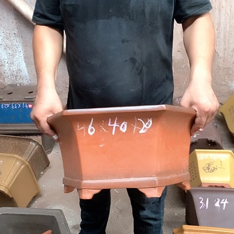 紫砂花盆手工艺品