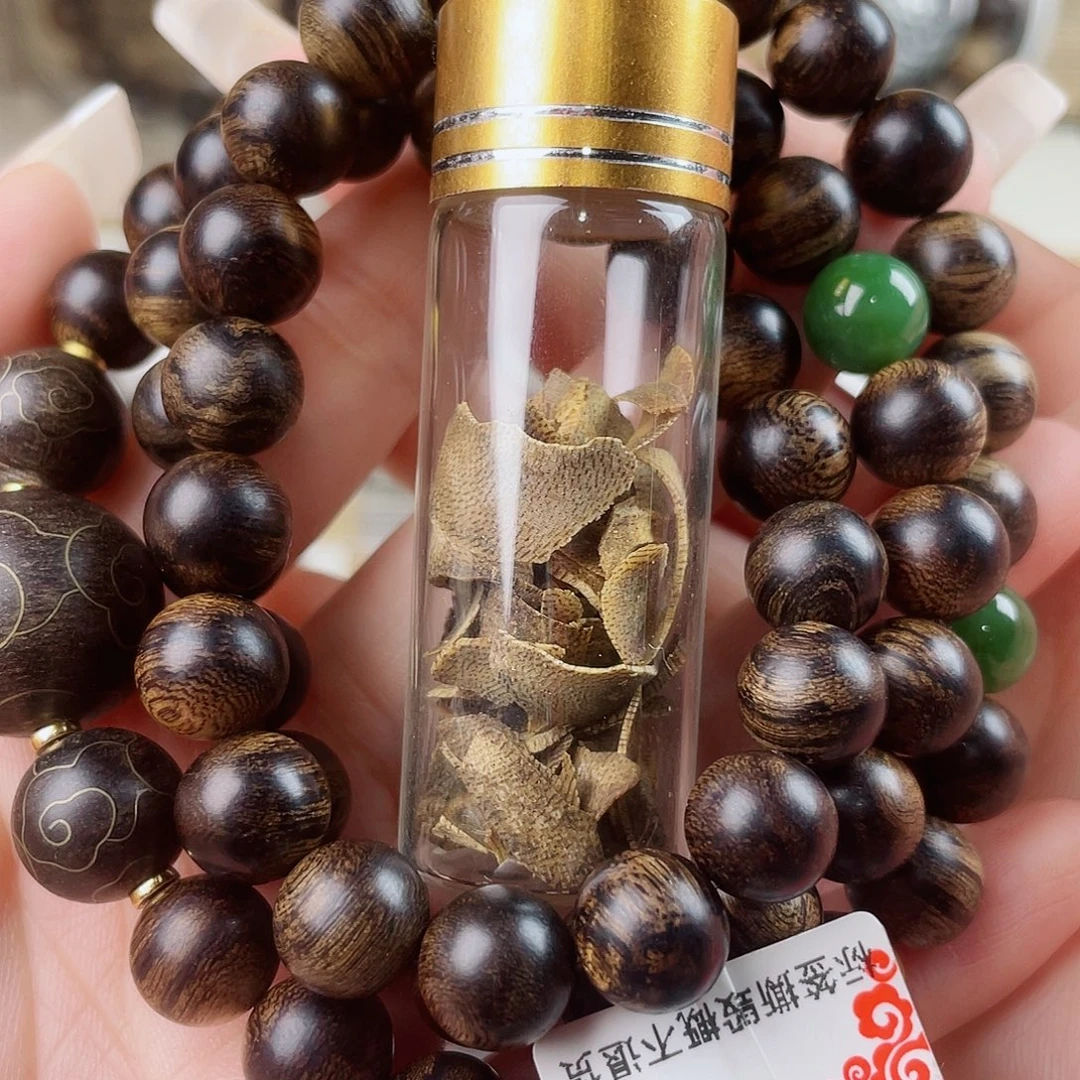 觉***沉香碎屑沉香越南芽庄老白棋窖藏古董玉化瘤疤虎斑1.0