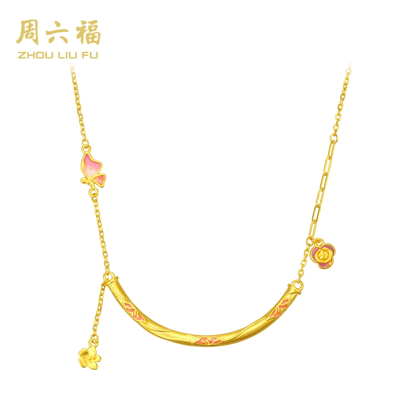 坠链均925银 ZHOU LIU FU/周六福 坠链均925银 花蝶绮梦-Y6430-主