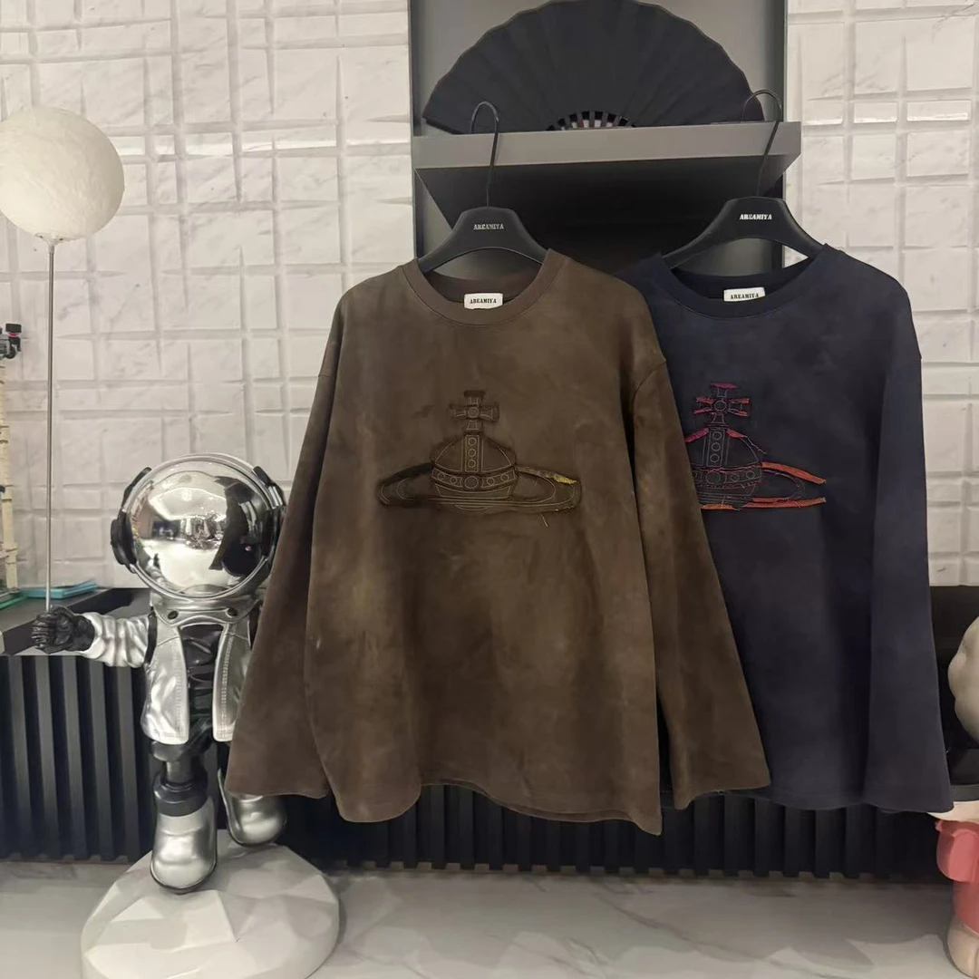【扎染土星】秋季潮牌设计感扎染圆领长袖t恤CP485