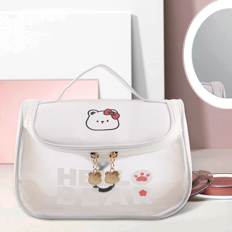可爱小熊手提化妆包女便携大容量ins风旅行洗漱品收纳袋2025新款