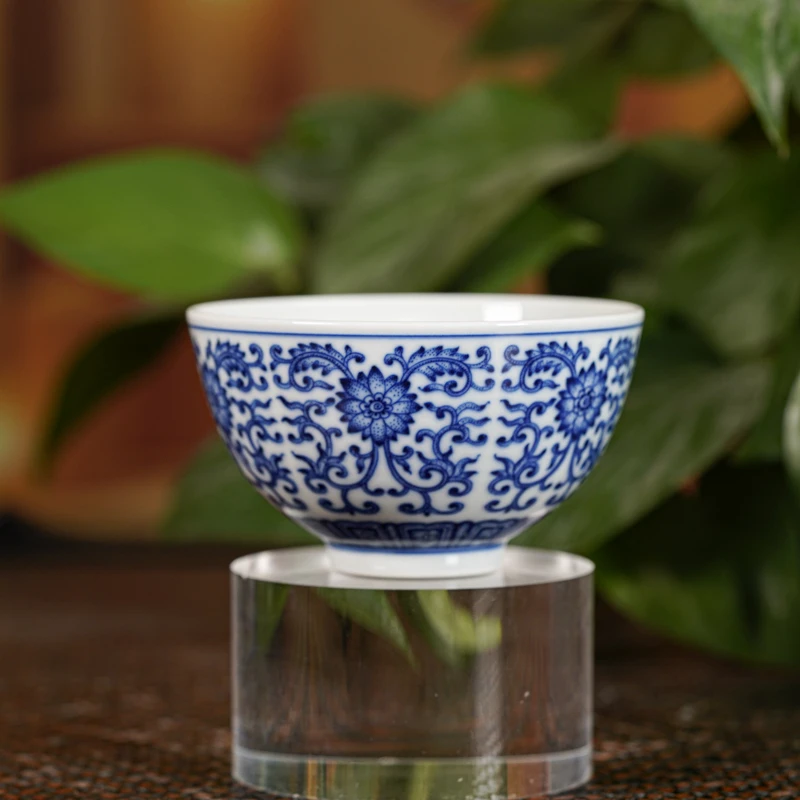 【墨舍名窑】慎静斋缠枝鸡心杯 sjz42