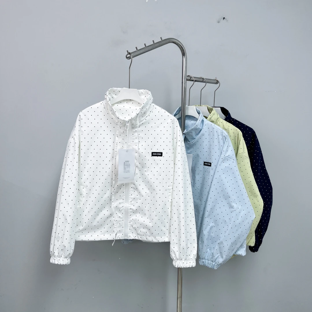 066女装外套春季长袖连帽休闲时尚点点外套