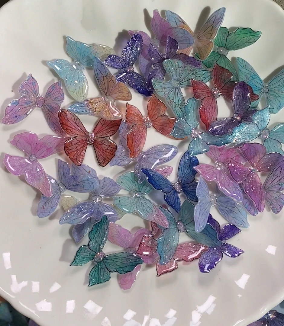 【成品蝴蝶】蝴蝶DIY蝴蝶发夹封层树脂
