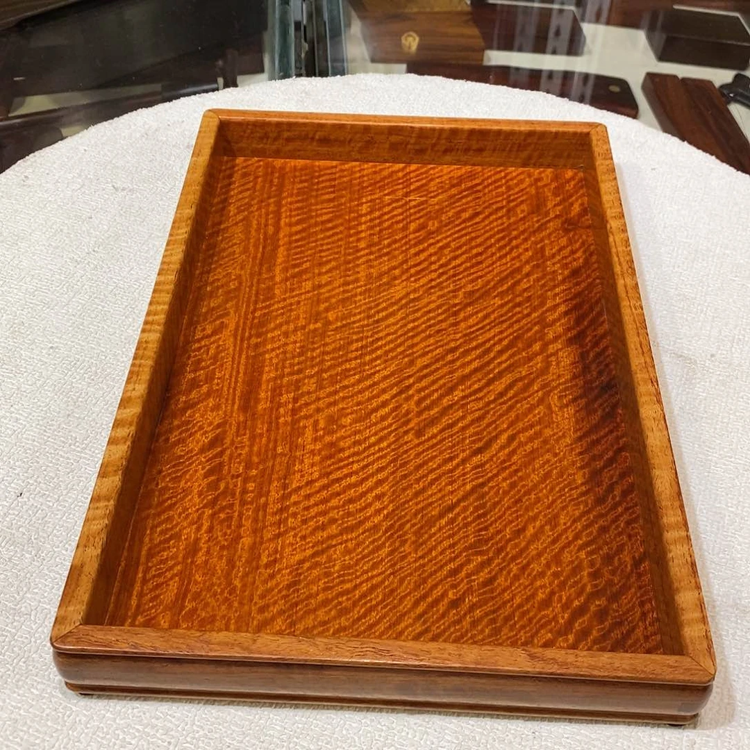 大果紫檀（缅甸花梨）独板文盘32/21/3