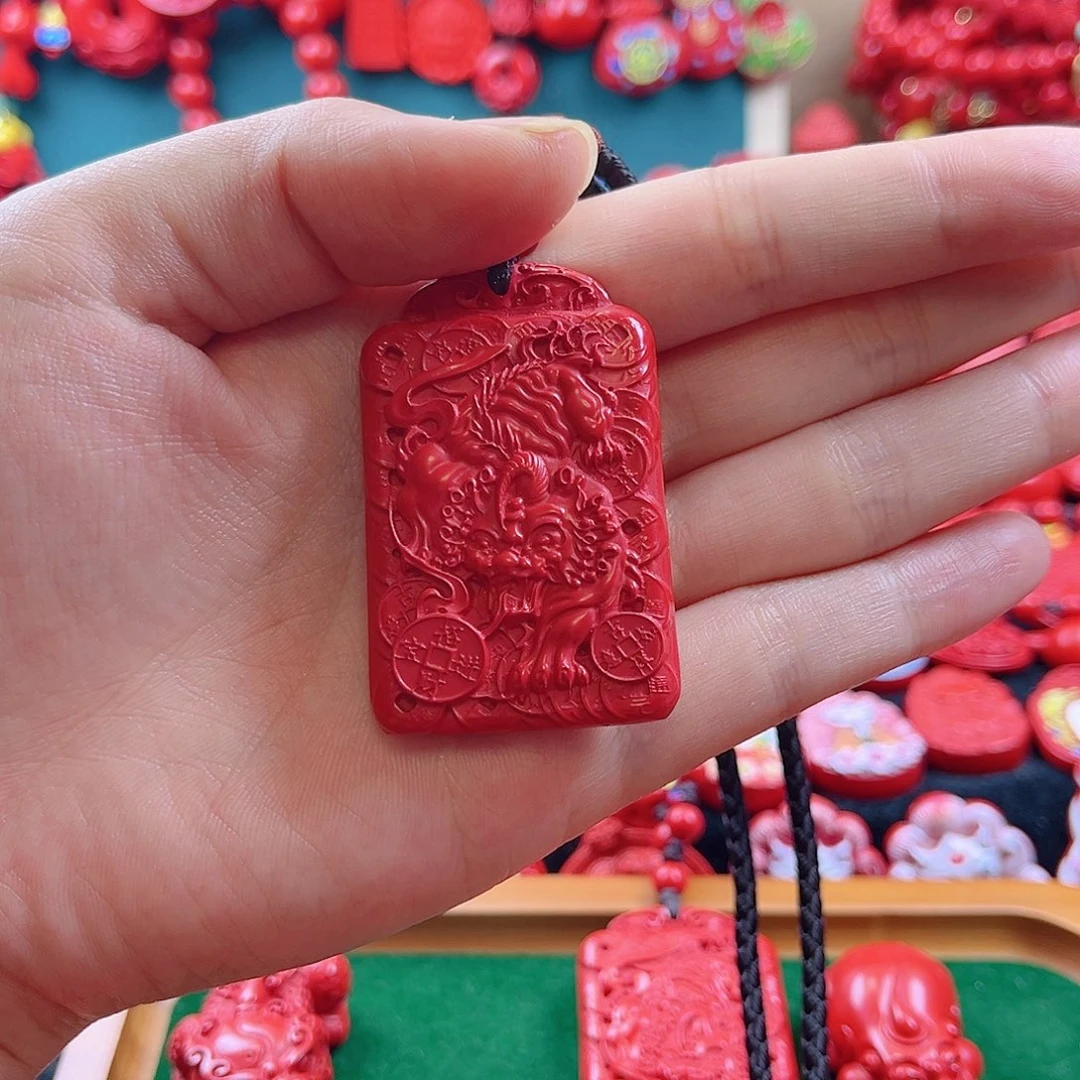 E***T天然辰砂含辰砂霸王貔貅牌