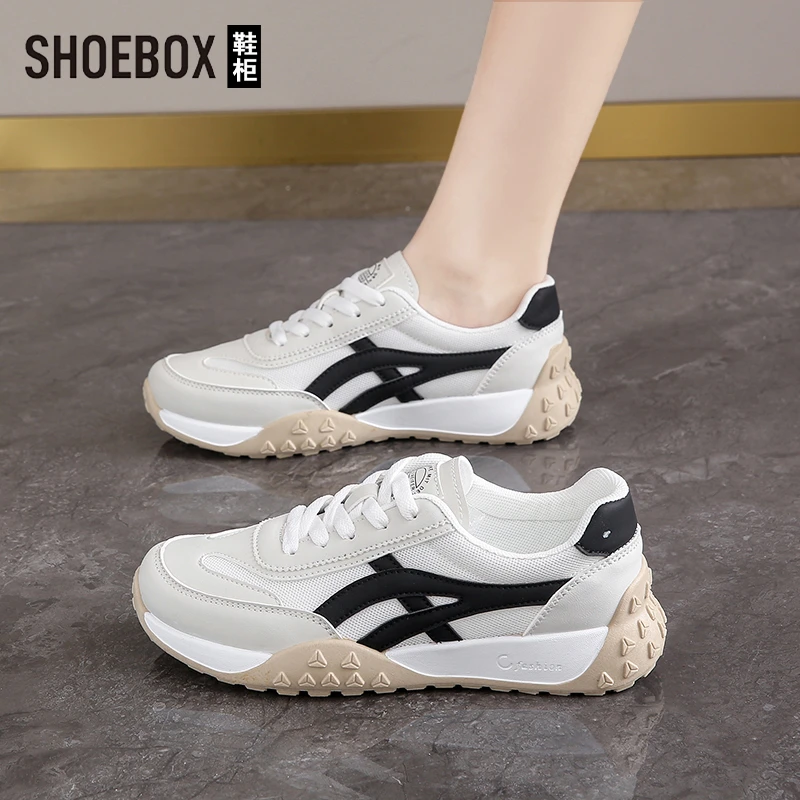 SHOEBOX鞋柜踩屎感运动小白鞋秋季2025新款阿甘鞋软底跑步鞋女