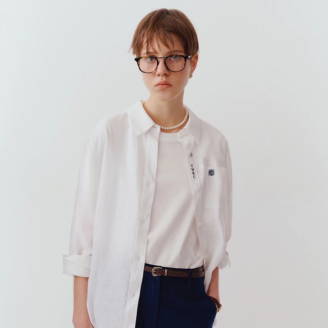 【亚麻】TeenieWeenie小熊女装衬衫25松弛老钱长袖衬衣TTYW252402E