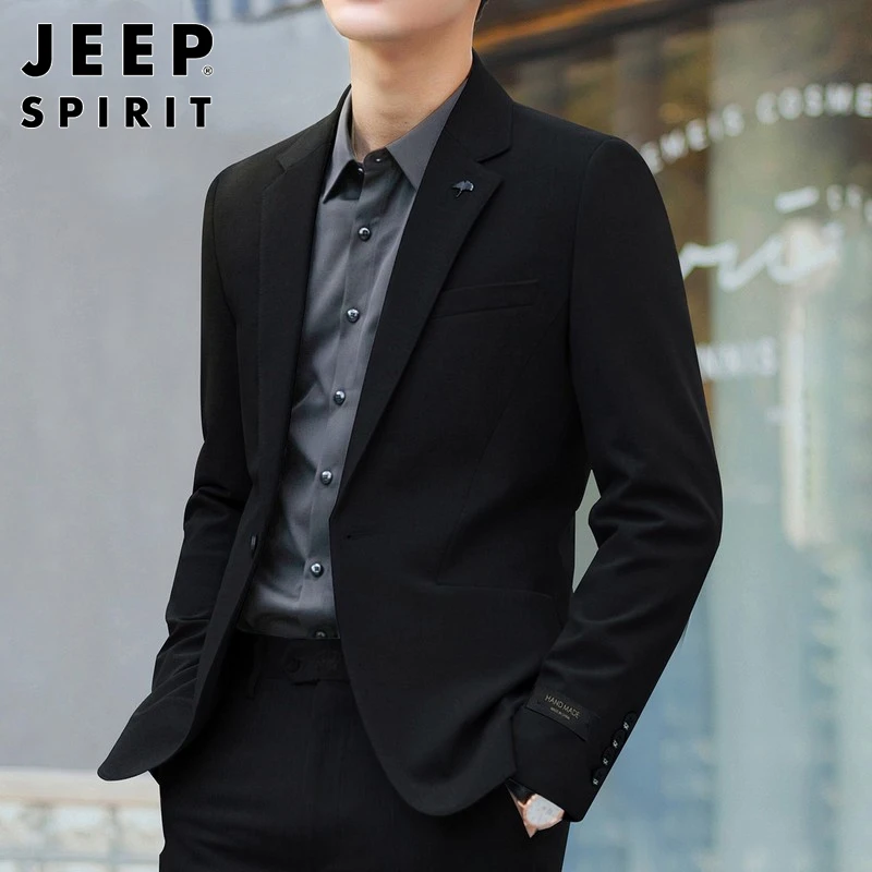 JEEPSPIRIT2025新款小西服男士韩版修身商务正装潮流帅气休闲西装