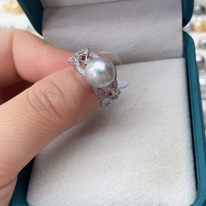 海水珍珠戒指银S925镶嵌