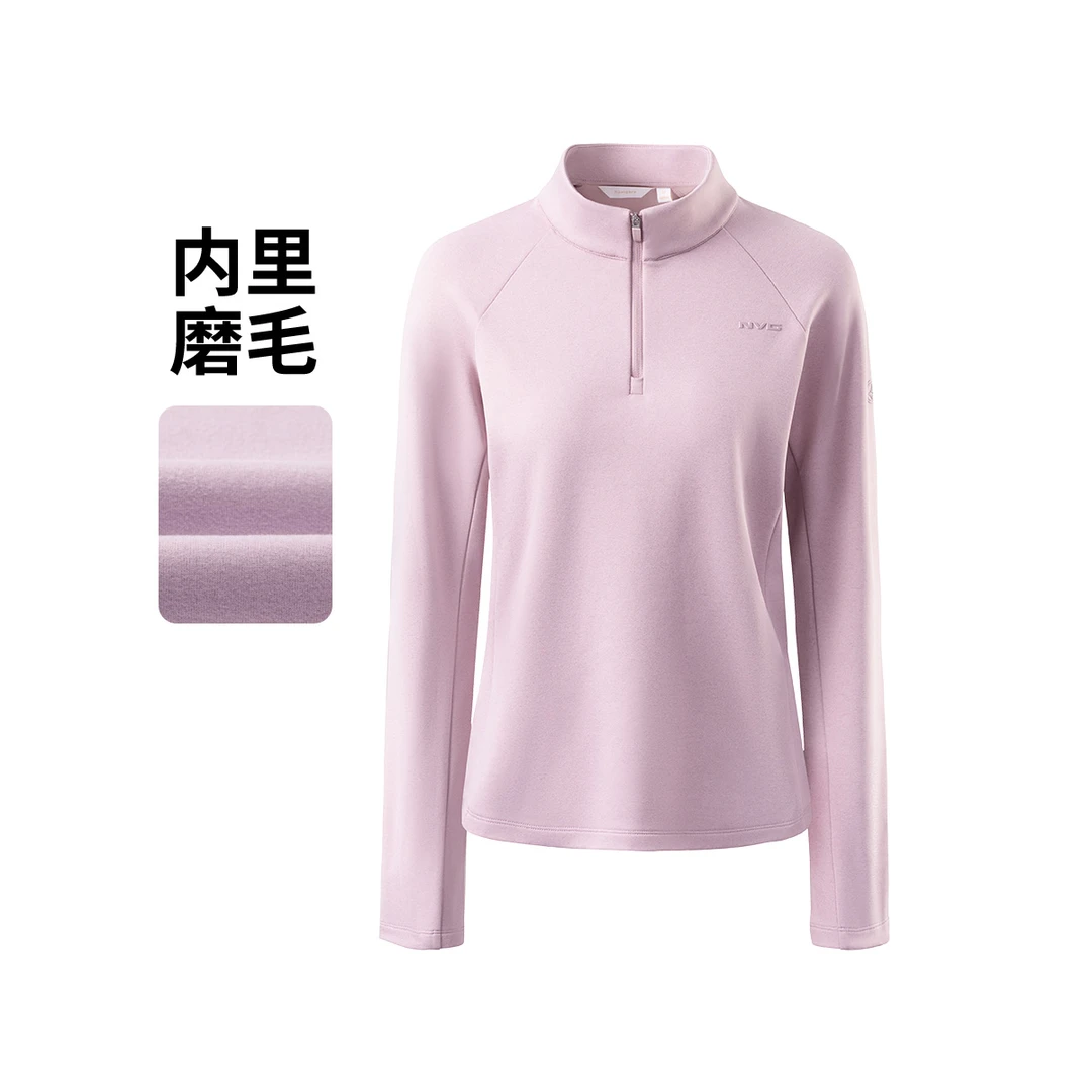 [磨毛抗静电]navigare意大利小帆船保暖半开领卫衣女抑菌运动上衣