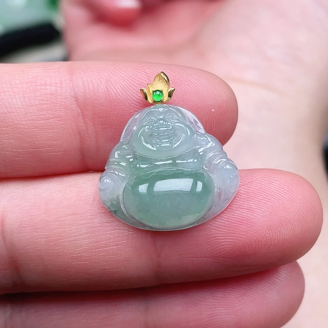 翡翠未镶嵌颈饰佛公