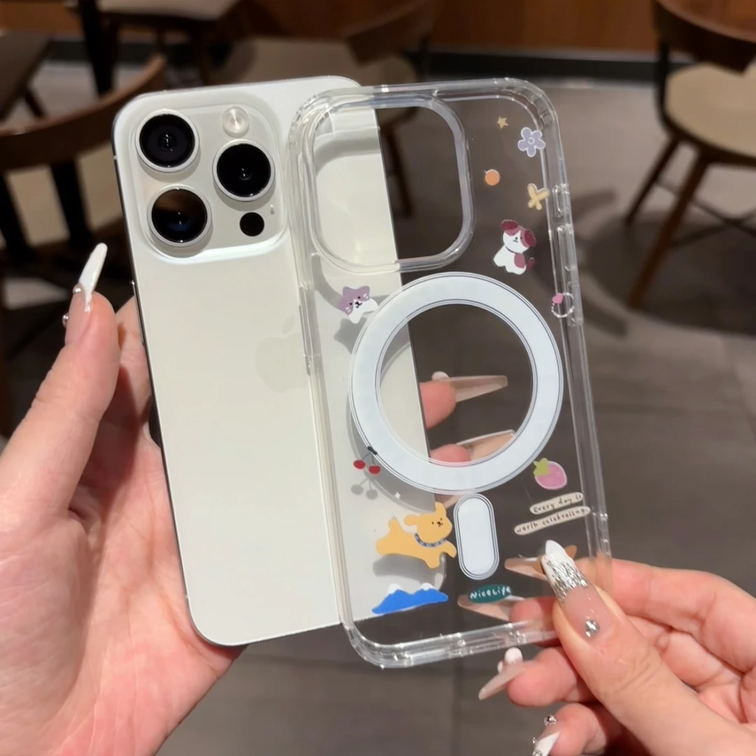 Al按键小狗樱桃草莓适用iPhone16pro手机壳苹果15promax磁吸壳14p