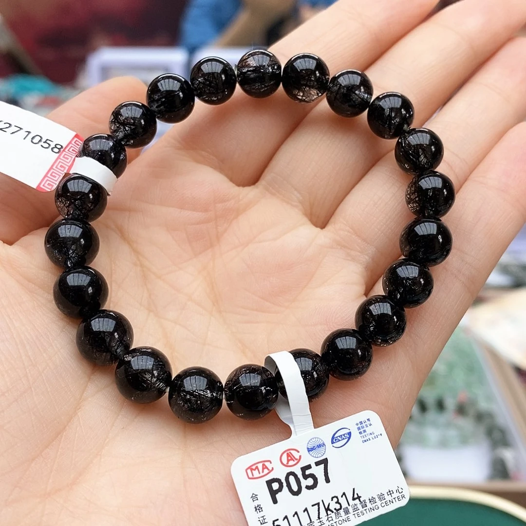 水晶手链未镶嵌P057 黑发晶 8m+
