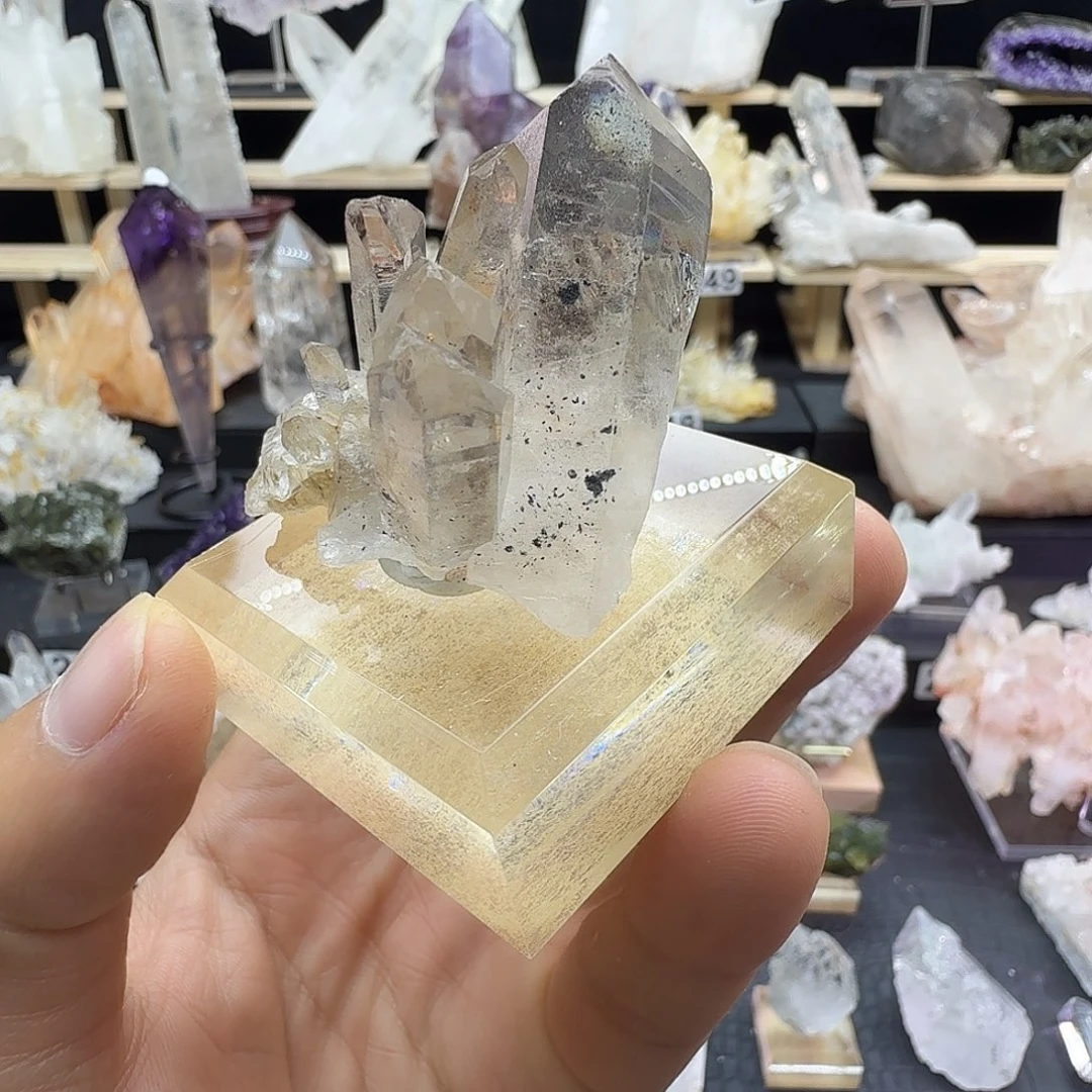 石材天然茶色水晶