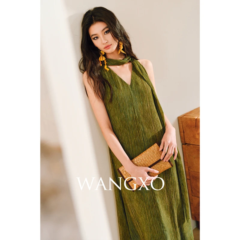 WANGXO 印花双层正反两穿连衣裙  2431651W