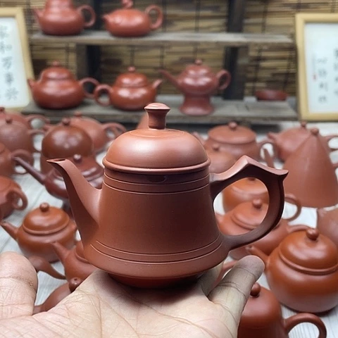 博**料潮州朱泥手拉壶凤名壶