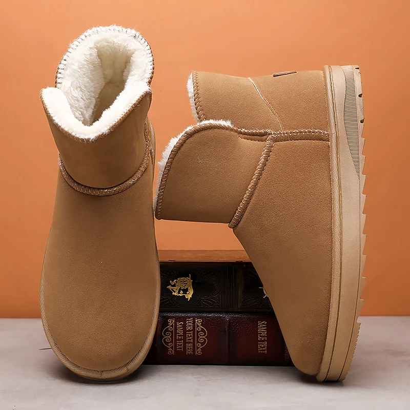 卡帝乐鳄鱼雪地靴男款冬季加绒加厚高帮防水防滑情侣保暖东北棉鞋