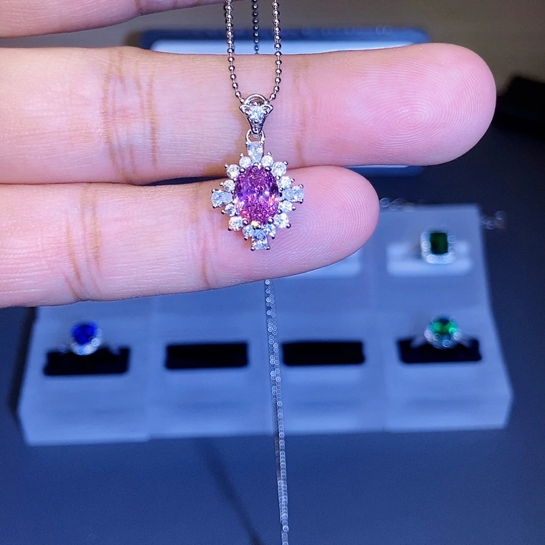 碧玺银S925镶嵌颈饰