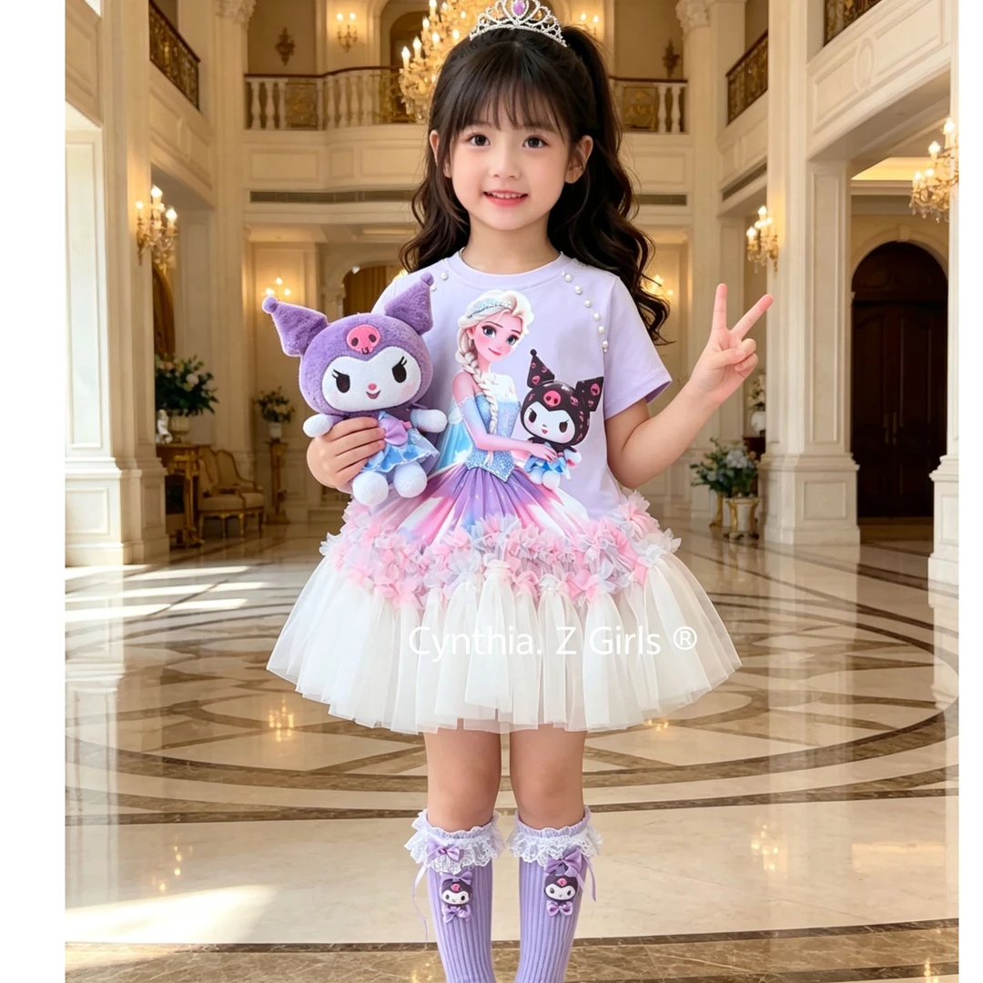 MN女童夏款爱莎库洛米公主裙2026洋气女孩生日连衣裙可爱宝蓬蓬裙