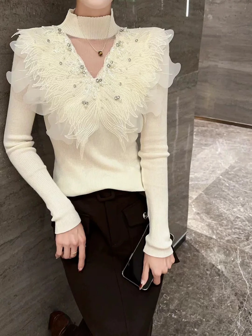 LY新款12.19上新气质半高领针织衫女显瘦洋气上衣