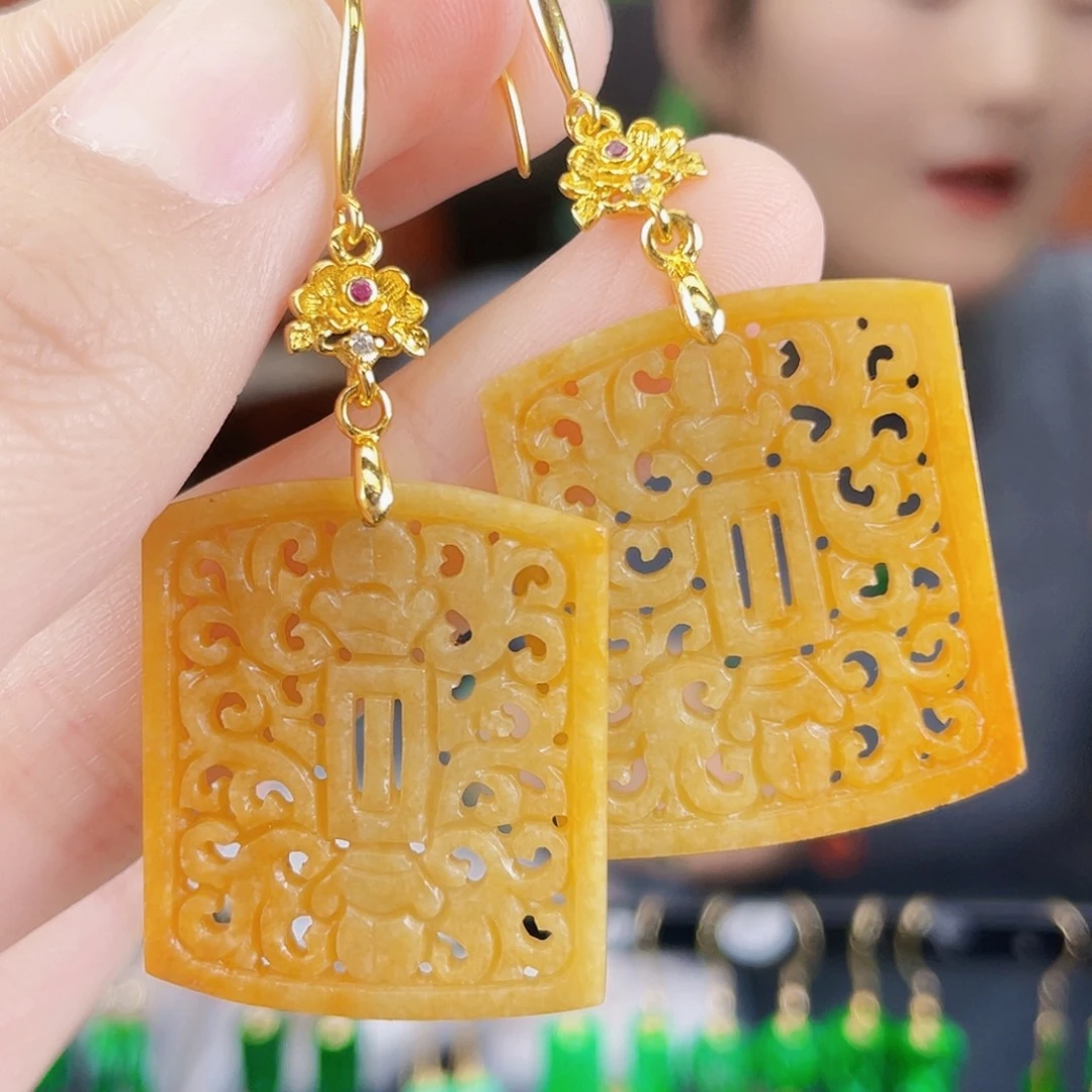 翡翠未镶嵌耳饰饰品