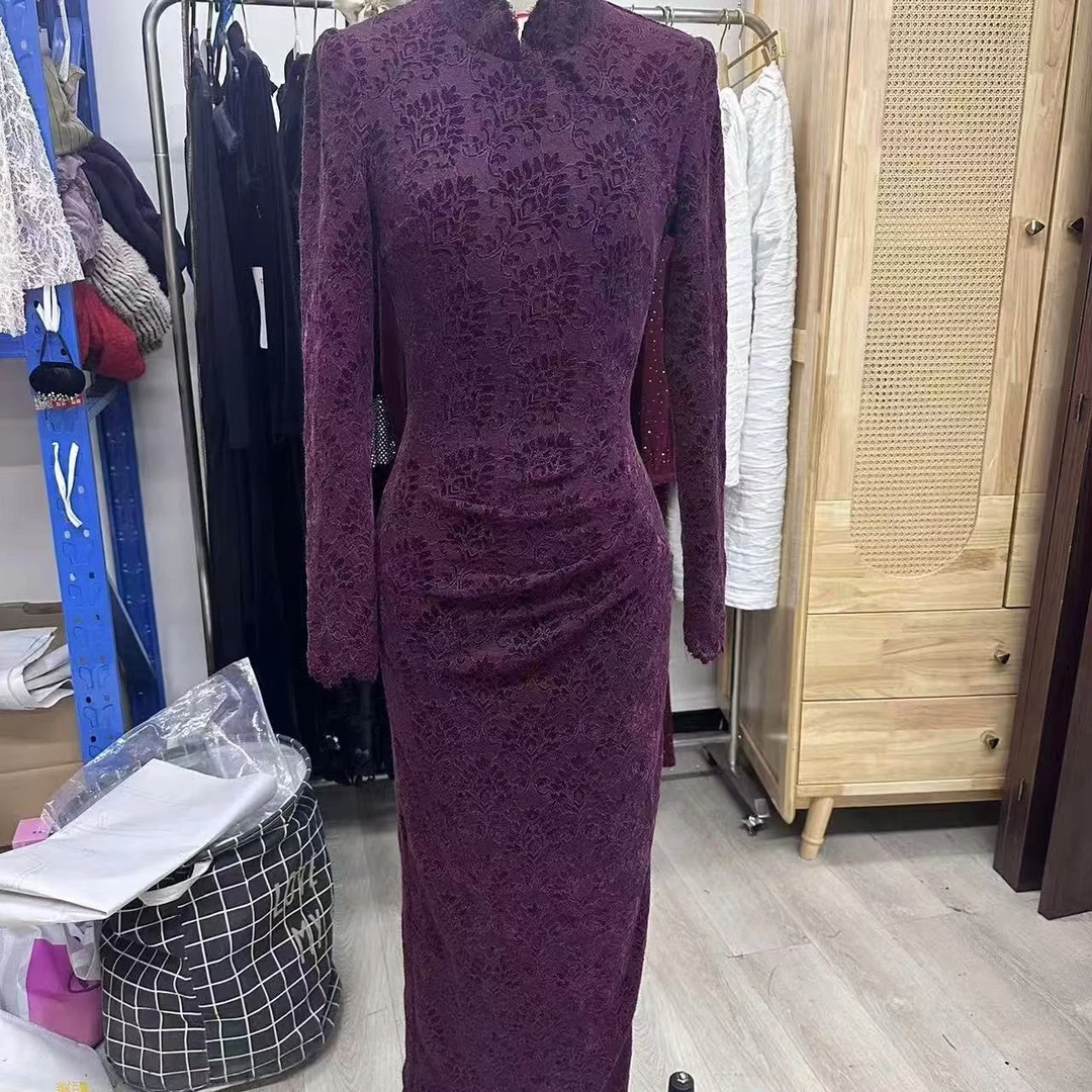 【yola】沉烟如紫冬季新款高级显瘦直筒连衣裙-YL11196